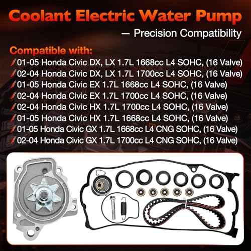 Timing Belt Kit With Water Pump Fit For 2001-2005 Honda Civic Engine - size: TCK312