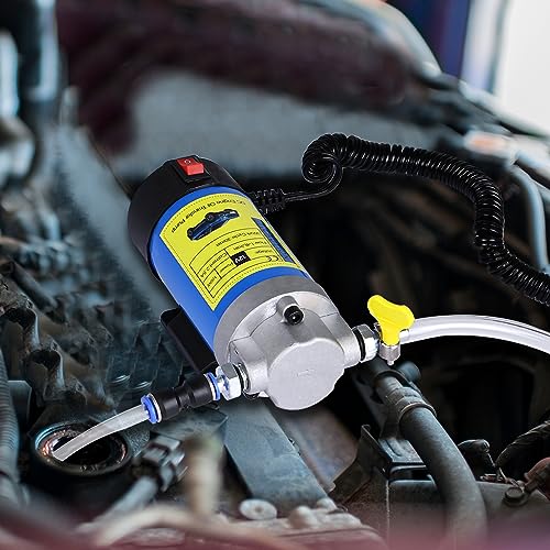 Oil Extractor Pump 12V 100W, Engine Oil Transfer Change Pump, Portable Electric Self-Priming Gear Pump Oil Change Pump with Tubes for Car Motorcycle RV ATV and Boat