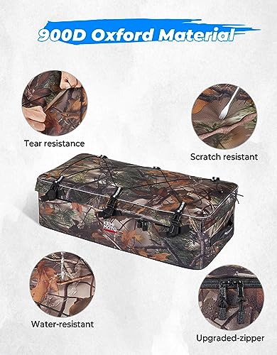 KEMIMOTO ATV Gear Bag for Front Rear Rack, 73L Storage Bag with 12L Cooler - color: Camo