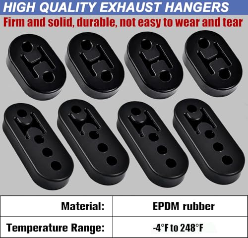 Exhaust Hanger Rod & Rubber Hanger Set, 10" Long 3/8" Rod, 12 Pcs - size: 12 PACK