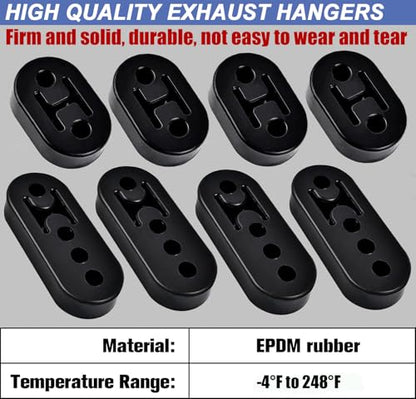 Exhaust Hanger Rod & Rubber Hanger Set, 10" Long 3/8" Rod, 12 Pcs - size: 12 PACK