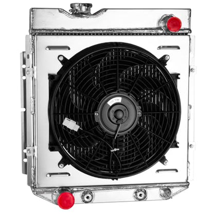 Ford 8N Radiator for Ford 1960-1966 Ford Mustang Comet Falcon Ranchero V8 - size: 3-Row Radiator Fan Combo