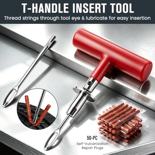 ORCISH Heavy Duty 98pcs Tire Repair Kit, Tubeless Tire Plug Kit for Flats - size: 98 Piece Set
