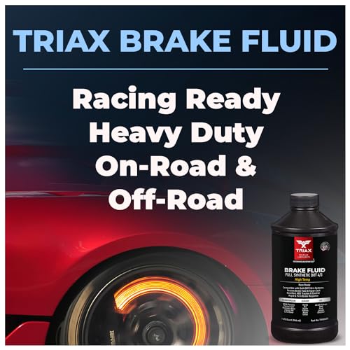 TRIAX Brake Fluid DOT 3&4 - Full Synthetic, High Temp, Heavy Duty, All-Vehicle, Race Ready - European, Asian, & US Vehicles - Resists Brake Fade & Vapor Lock, ABS Traction & Control (12 Quart Pack) - size: 12 Qt Pack