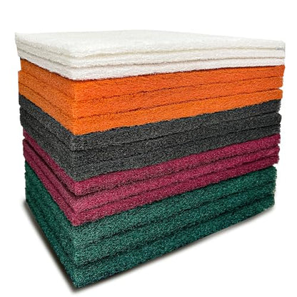 Hand Pads Coarse Medium Fine Superfine 5 Different Specifications Assortment General Purpose Scouring Pad ldeal for Garden Tools and Grills, Automotive Body Tools 15 Pack 6 x 9 Inch