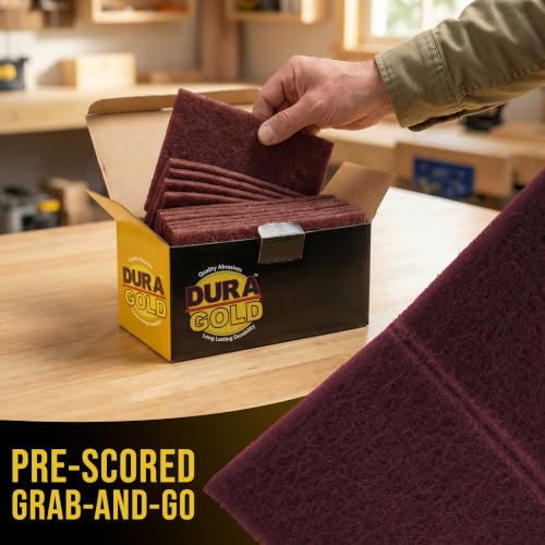 Dura-Gold 6" x 9" Maroon General Purpose Scuff Pads, Box of 10 - Scuffing - color: Maroon