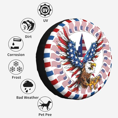 American Eagle Spare Tire Cover Waterproof Sun Protection Fit 15 Inches - color: Eagle, size: 15 inch