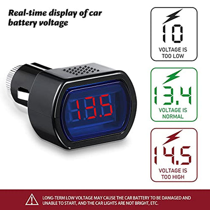 4 Pieces Dc 12v-24v LED Digital Car Voltmeter for Auto Car Motorcycle Truck