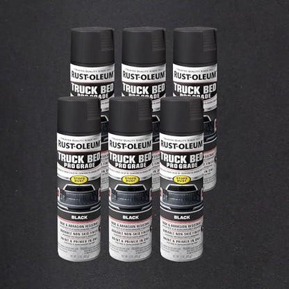 Rust-Oleum Automotive Pro Grade Truck Bed Coating Spray, Black - size: 15 Count (Pack of 6)