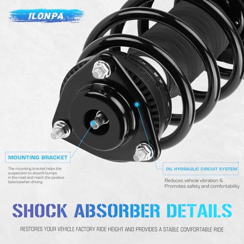ILONPA (4) Front Struts Shock & Sway Bar Links for 2008-2014 Dodge Avenger