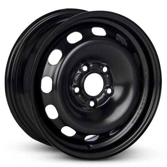 15x6 in Steel Wheel Rim 5 Lug 108mm 52.5mm Offset 63.3mm CB| Powder-Coated Black finish Fits 2012-2018 Ford Focus | New OEM Replacement | CV6Z1015C