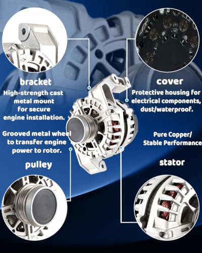 WorldCraft 12V 150A Alternator for Ford Focus 2012-2018 2.0L High Output - size: FG15S091