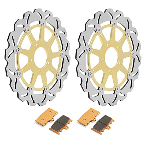 GSXR750 00-03 GSXR600 97-03 TL1000S 97-01 Front Brake Disc Rotors Pads for Suzuki - color: Gold, size: GSXR600 97-03 GSXR750 00-03 TL1000S 97-01