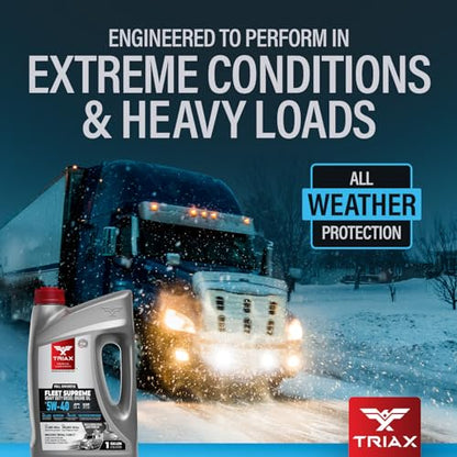 Triax Fleet Supreme ESP 5W-40 API CK-4 Full Synthetic Heavy Duty Diesel Engine Oil | Moly Boron Friction Modified | Extended Drain (1 Gallon) (Pack of 3) - size: 1 Gallon (Pack of 3)