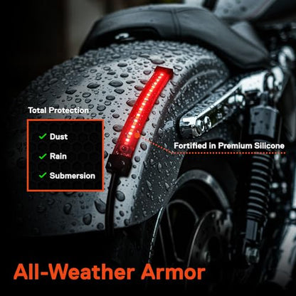TRUE MODS 2pc 5 Inch Rear LED Motorcycle Brake Turn Signal Tail Light Strip - size: 2pc 5", style: Tail Light w/ Amber Turn