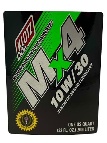 Klotz MX-4 TechniPlate, Hi-Performance Synthetic Motor Oil Lubricant for 4-Stroke Off-Road Racing Motorcycle & ATV Engines (10W-30) - size: 10W-30