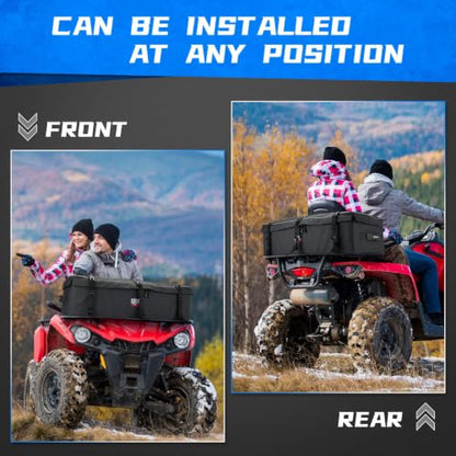 KEMIMOTO ATV Gear Bag for Front Rear Rack, 73L Storage Bag with 12L Cooler - color: Black