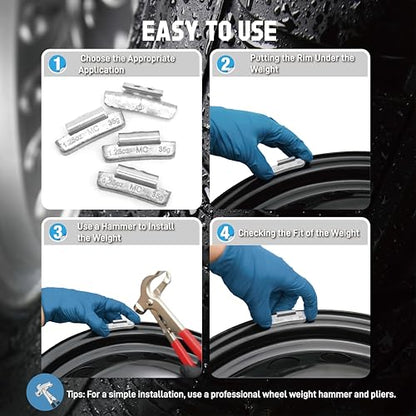 MC Type 2oz Wheel Weights Lead Clip on 25Pcs/Box Fits Alloy Rim - size: MC-2.00 Oz