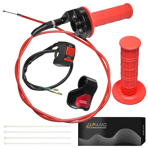 Universal Mini Bike Throttle Assembly&Cable Kit | Direct Replacement for Coleman BT200X,CT200U/EX,MB200&Predator 212cc/196cc Engines | Fits Most 7/8" Handlebar Mini Bikes with Cruise Control (Red) - color: Red