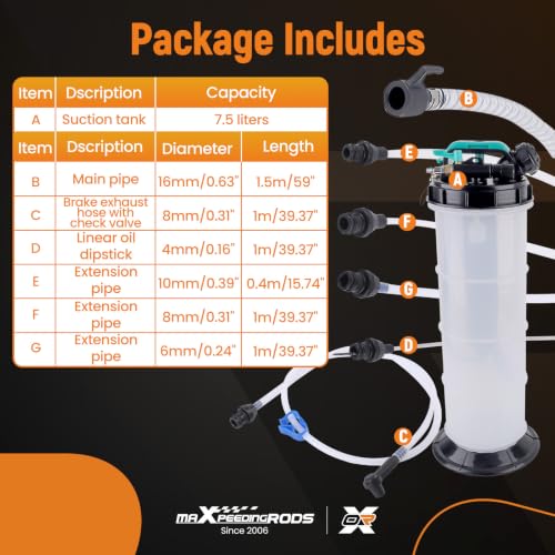 maXpeedingrods 2 Gallon/7.5L Manual/Pneumatic Oil Extractor Pump - size: 7.5L,Pneumatic/Manual