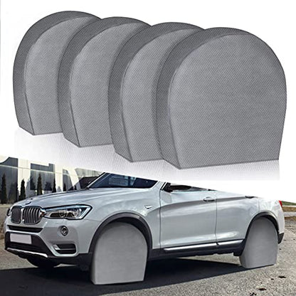 Tire Covers for RV Wheel Set of 4 Non-Woven Wheel Covers Waterproof UV Coating Tire Protectors Universal Fit for RV Trailer Camper Truck Jeep SUV Car Wheel, Fits Tire Diameters 24-26” - size: 24-26”