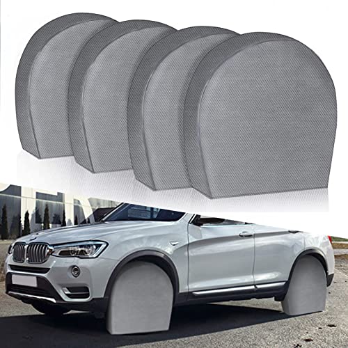 Tire Covers for RV Wheel Set of 4 Non-Woven Wheel Covers Waterproof UV Coating Tire Protectors Universal Fit for RV Trailer Camper Truck Jeep SUV Car Wheel, Fits Tire Diameters 30-32” - size: 30-32”