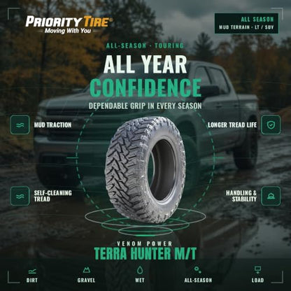 Venom Power Terra Hunter M/T LT33X13.50R24 Mud Terrain 109Q E (10 Ply) Tire - size: 33X13.50R24