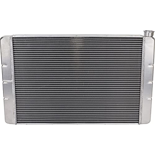 Speedway Motors Chevrolet SBC/BBC Universal Lightweight Aluminum Radiator, 24 Inch Width, Premium Performance with Maximum Cooling, Easy Installation to any Build - size: 24 Inch