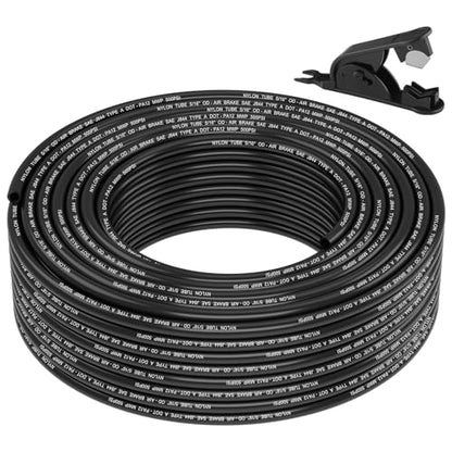 5/16" DOT Air Line, 100FT SAE J844 PA12 Nylon Air Tubing with Cutter - size: 5/16" OD 100FT