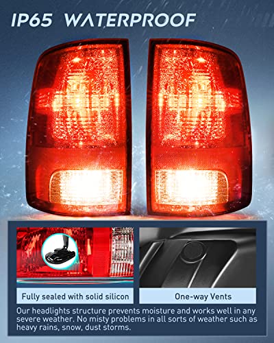 Nilight Taillight Assembly for 2009-2018 Dodge Ram 1500 2500 3500 - color: Red
