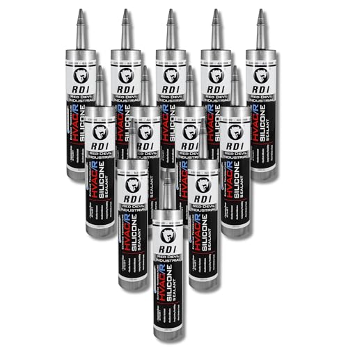 Red Devil 089650 Extreme Temperature HVAC/R Silicone Sealant, 280 ml, Aluminum, 12 Pack, Made in USA - color: Aluminum, size: 12 Pack