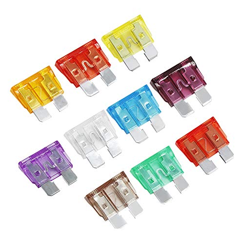 AHL 100PCS Standard Fuses Kit(5A 7.5A 10A 15A 20A 25A 30A 35A 40A 50A),Car Fuses Assortment Kit,Standard Blade Fuses Automotive for Car, RV, Boat,Truck, Marine, Motorcycle, Auto, ATV Fuse - size: Standard 100pcs