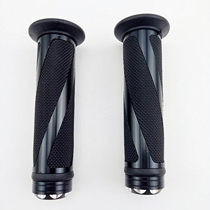 Universal Motorcycle Rubber Gel Handlebar Hand Grips for 7/8" Bar End Handle Bars Sports Bikes - color: Black