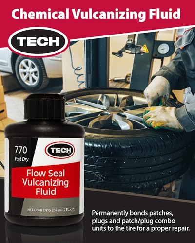 TECH Flow-Seal Tire Repair Cement, Fast-Drying Vulcanizing Fluid, 7oz