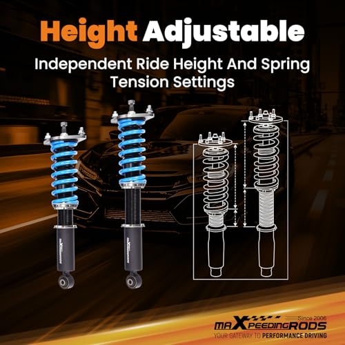maXpeedingrods Coilover for Subaru Crosstrek GP chassis 2013-2017, 24 Levels Damper Adjustable Shock Absorber Struts, Height Adjustable T6 Upgraded Lowering Kits Blue