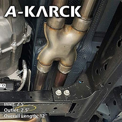 Exhaust X Pipe 2.5" Inlet, A-KARCK 2.5" Outlet 12" Long Stainless Steel X Pipe for Smoother Exhaust - color: X Pipe, size: 2.5inch 12"Long
