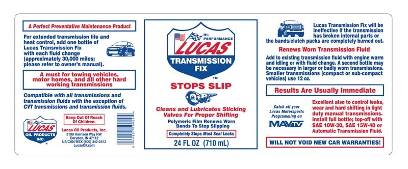 Lucas Oil Transmission Fix,Bottle,Red,12 oz. 10009 - 1 Each