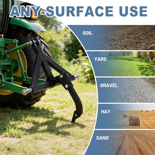 OLIXIS Hitch Mounted Trencher, Durable & Rustproof Hitch Mounted Ripper with 2 Replaceable Teeth, Adjustable 16 Inch Heavy Duty Trench Digger for ATV/UTV Tractor - color: BLACK
