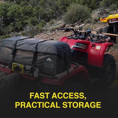 ATV Tek Black Expedition Cargo Bag, Water Resistant ATV Storage Bag with Steel Frame, Insulated Lid and Zipper-Free Access, Durable ATV Rack Bag for Hunting, Fishing, Trail Gear and Utility Storage