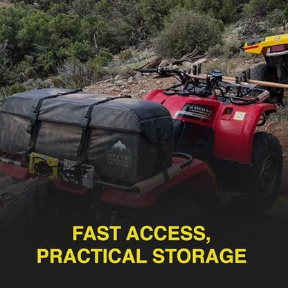 ATV Tek Black Expedition Cargo Bag, Water Resistant ATV Storage Bag with Steel Frame, Insulated Lid and Zipper-Free Access, Durable ATV Rack Bag for Hunting, Fishing, Trail Gear and Utility Storage