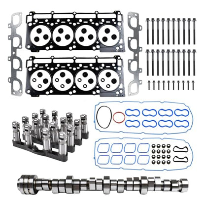 6.4 Hemi MDS Lifters Camshaft Cam Kit Head Gaskets for 2011-2015 Dodge Challenger Charger Chrysler Jeep Grand Cherokee 6.4L V8 HS26568PT 5038419AB