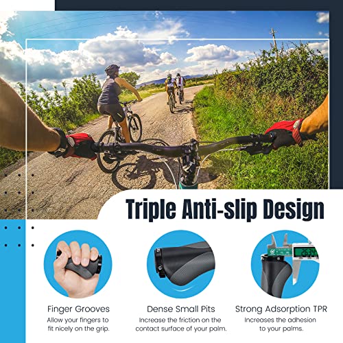PRUNUS Bike Grips Rubber Ergonomic Antislip Handlebar Grips for MTB Bicycle - color: 292CE