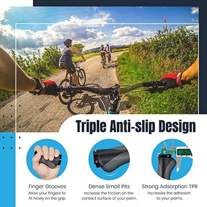 PRUNUS Bike Grips Rubber Ergonomic Antislip Handlebar Grips for MTB Bicycle - color: 292CE