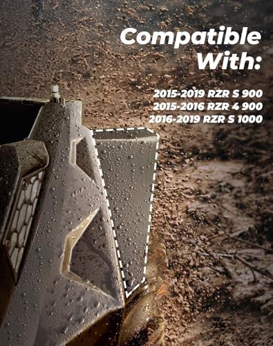 KEMIMOTO UTV Fender Flares 4PCS, Extended Mud Flap Guards Compatible with Polaris RZR S 900/S 1000/RZR 4 900 (2015-2020), Complete Front and Rear Set