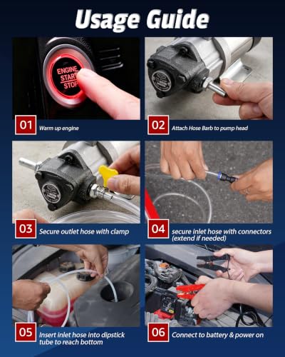 Oil Extractor Pump 12V 100W, Thick Oil Change Pump for Engine Oil, Gear Oil