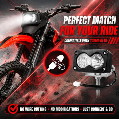 Baja Light for Yzma IN 10 Electric Dirt Bike Dual-Beam Headlight