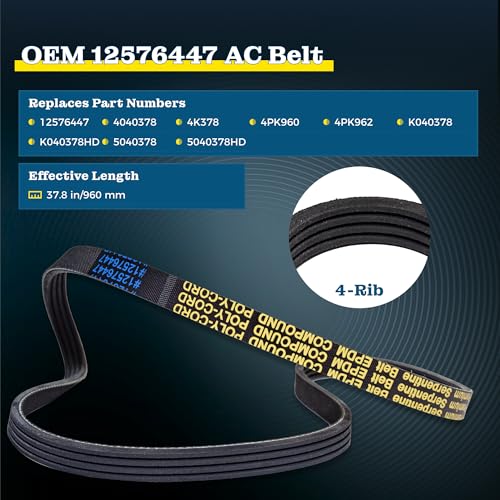 AC Belt 12576447 for 1999-2008 Chevy Silverado/Tahoe/Suburban - size: 4PK960-960mm