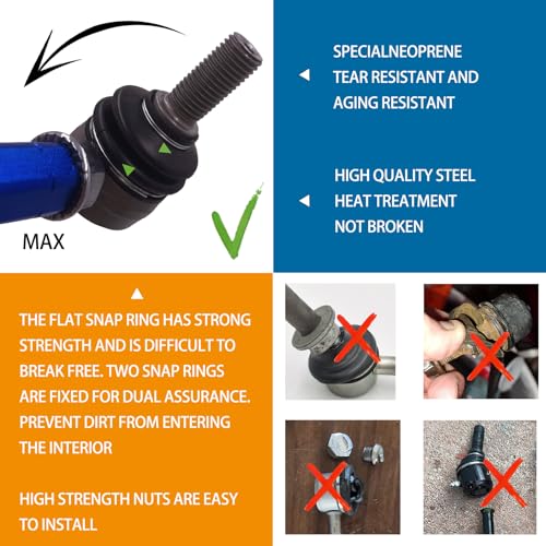 2Pcs M12 Modified Adjustable Stabilizer Sway Bar Link 9.84-11.81' 250-300m - size: Front-9.84-11.81Inch-M12