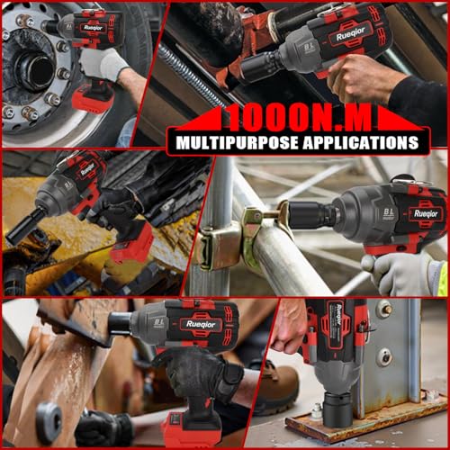 Cordless Impact Wrench 1/2" Compatible with Milwaukee 18V Battery - color: Red 1360n 1/2in