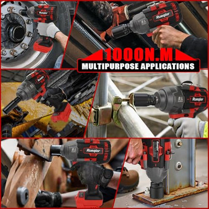 Cordless Impact Wrench 1/2" Compatible with Milwaukee 18V Battery - color: Red 1360n 1/2in